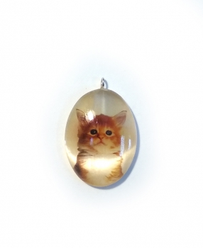 Кулон овал Котик №12