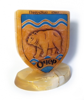 Герб города Очёр резной