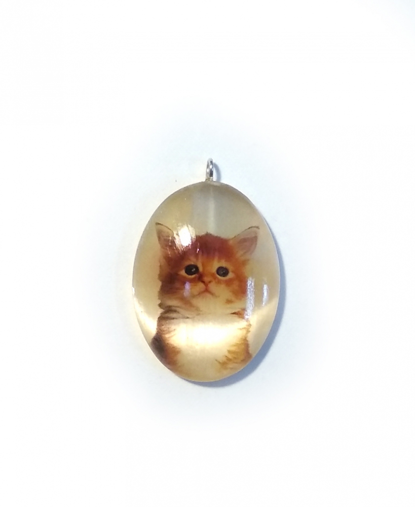 Кулон овал Котик №12